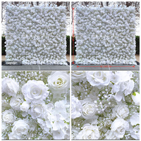 Panel dinding bunga 3D/5D untuk dekorasi pernikahan di dalam/luar ruangan, bunga sutra buatan untuk fotografi pernikahan, pesta, dan acara.