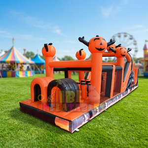 Parcours d'obstacles gonflable commercial en forme de citrouille pour Halloween, course de défi gonflable, aire de jeux extérieure pour événements et location commerciale - Product Image 3