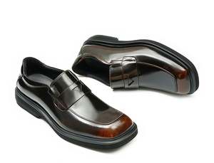 Zapatos Casuales de Cuero Puro para Hombre, Estilo 2025, Sin Cordones, Punta Cuadrada, Impermeables, Transpirables, Planos, para Oficina y Vestimenta Formal - Product Image 5