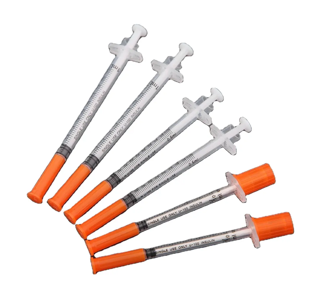 BERPU seringue à insuline jetable stérile de haute qualité 0,3 cc 0,5 cc 1cc pour Injection diabétique