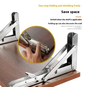 Wholesale <b>Heavy</b>-<b>Duty</b> Single Triangle Stainless Steel 201 <b>Bracket</b> Folding Shelf Support Storage Shelf <b>Bracket</b> Furniture Hardware - Product Image 4
