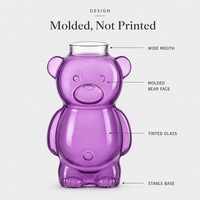 Tasse en verre borosilicate en forme d'ours 320 ml – Mignon gobelet ours en peluche pour café, jus, lait, thé – Cadeau, maison, vente en gros, personnalisable