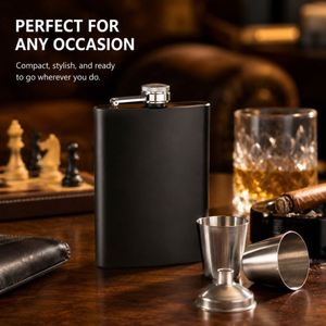 Gourde à liqueur en acier inoxydable noir mat avec gravure laser, logo personnalisé, 6oz, 7oz, 8oz, 9oz, 10oz, 12oz - Product Image 6