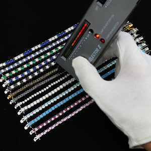 <span class=keywords><strong>Bracciale</strong></span> Tennis da Donna a Prezzo d'Ingrosso Placcato Oro Bianco in Argento 925 con Moissanite GRA VVS1 a Forma <span class=keywords><strong>di</strong></span> Cuore Rosa Rubino CZ e Muschio da 3x3mm - Product Image 3