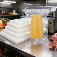 Sac sous vide à ouverture plate, thermosoudé sur 3 côtés, résistant à l'humidité, en PA/PE, pour le stockage des aliments