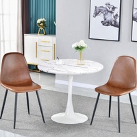 Vente en gros de haute qualité Morden design MDF bois PP Top facile à installer Tulipe personnalisé Petite table à manger ronde ste sur les ventes