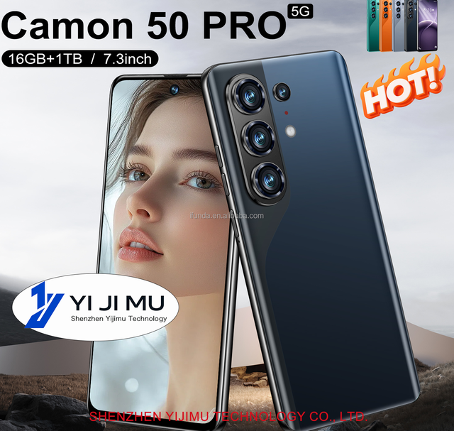 16G+1TB Android 15 2026 Latest C50 PRO 7.3 Inch 5g Android Smartphone Al Scene Recognition Perforated Screen Premium Quality