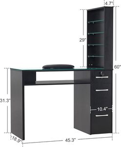 Salon des ongles meubles bureau des ongles avec dépoussiéreur <span class=keywords><strong>table</strong></span> de <span class=keywords><strong>manucure</strong></span> vernis à ongles support tiroirs <span class=keywords><strong>table</strong></span> - Product Image 3