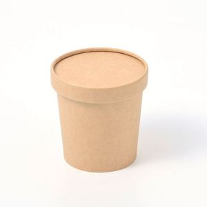Bol à salade rond en papier kraft jetable avec couvercle, durable, écologique, compatible micro-ondes, 100% biodégradable, pour le stockage des aliments en camping - Product Image 3