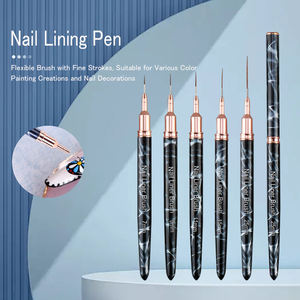 Pinceau à ongles en cuivre à motif de <span class=keywords><strong>tonnerre</strong></span> personnalisé avec logo, motif d'ondulation d'eau, avec manche en métal et poils en nylon - Product Image 4