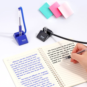 Stylos à encre gel Foska bleu noir, pointe fine 0,5 mm, avec base adhésive pour bureau, banque et réception - Product Image 2