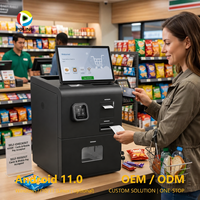 Kiosque de paiement en libre-service pour magasin de proximité avec accepteur de billets et de pièces, système de caisse, terminal de paiement, distributeur de billets pour boutique