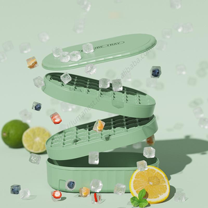 ถาดทำน้ำแข็งซิลิโคนแบบพกพา S267 พร้อมฝาปิดและกล่องสำหรับแช่แข็ง ขายส่ง - Product Image 1