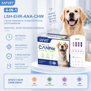 Kit de Prueba Rápida Veterinaria 4 en 1 LSH/EHR/ANA/CHW, Kit de Prueba Combinada para Diagnóstico Rápido de Dirofilaria en Perros, 98.9% de Precisión - Product Image 1