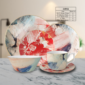Romántico simple hueso fino porcelana platos de boda <span class=keywords><strong>loza</strong></span> China juegos de cena de lujo <span class=keywords><strong>para</strong></span> bodas - Product Image 2