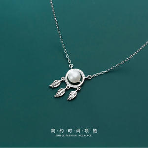 สร้อยคอเงินแท้ S925 สไตล์เกาหลี ประดับมุก ดีไซน์สวยหวาน รุ่น D6578 - Product Image 2