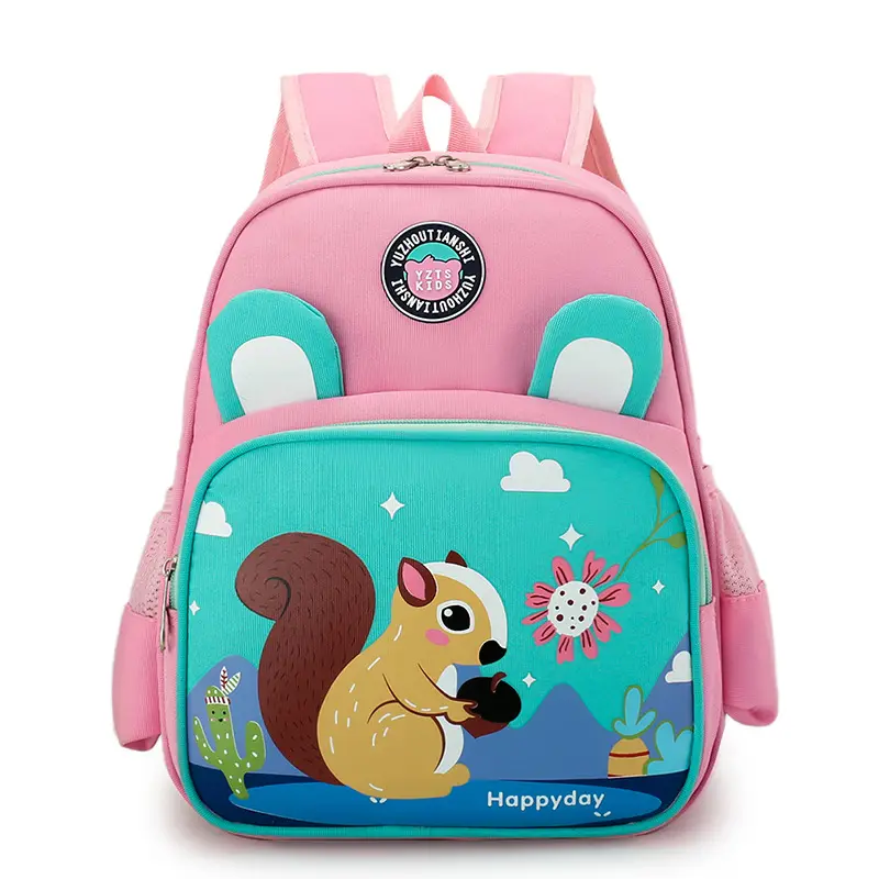 Hot selling Kindergarten cute animals Printed children kids backpack school cartoon bag double shoulder bag