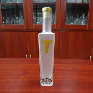 refillable 200ml licor spirit frosted mezcal glass bottle wholesale with cork