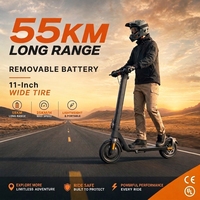 Patinete Eléctrico Plegable para Adultos, Patinete Eléctrico con Neumáticos de 11 Pulgadas, Patinete Eléctrico, Scooter, Patinete de Movilidad con Batería Extraíble