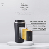 Mug à café intelligent isotherme en acier inoxydable de 380/510 ml avec couvercle à affichage de la température, gourde isotherme anti-fuite, gobelet de voyage