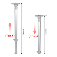 Pieds de table pliants pour camping-car, détachables, en alliage d'aluminium, accessoires pour caravane, remorque de voyage, camping-car, pieds de table relevables