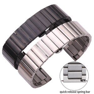 Trendybay Bracelet de montre de remplacement en acier inoxydable Bracelet Boucle papillon Conception en bambou pour <span class=keywords><strong>Huawei</strong></span> <span class=keywords><strong>GT2</strong></span> 46MM <span class=keywords><strong>Smartwatch</strong></span> Bands - Product Image 3
