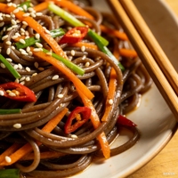 Nouilles Udon de sarrasin de style japonais de haute qualité, instantanées, faibles en gras, en vrac, cuisson en 1 minute