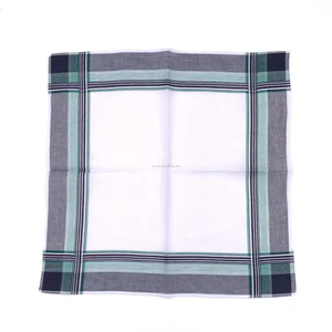 مناديل رجالية عالية الجودة 6 قطع سادة أبيض منديل سادة قطن مطبوع - Product Image 3