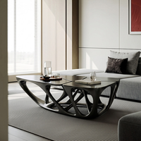 Table basse de luxe moderne, design créatif, base paramétrique creuse, pour villa, hôtel, salon