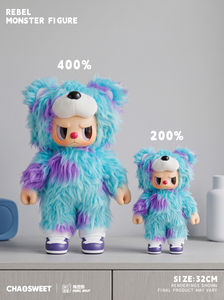 Figura di orso ribelle blu, alta 32 cm |   Peluche Originale IP, Giocattolo d'Arte <span class=keywords><strong>da</strong></span> <span class=keywords><strong>Collezione</strong></span>, Mostro Kawaii Spaventoso e Carino, Regalo - Product Image 6