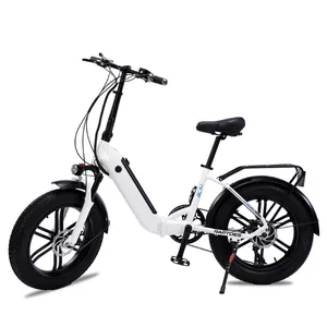 Bicicleta eléctrica plegable de 20 pulgadas, neumáticos gruesos de 500W, bicicleta eléctrica plegable, marco de aleación de aluminio, rueda de aleación integrada MAG, ebike para nieve en stock