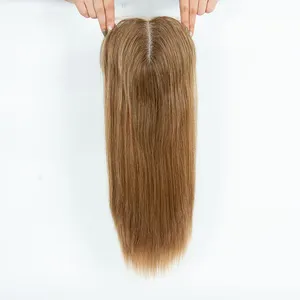 100% vera cuticola dei capelli umani fermaglio allineato nei capelli Mono Base toupet per le donne Toppers