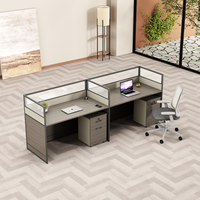 Bureau de travail moderne en bois pour personnel de direction, extensible, pour bureau ouvert, avec cloison de séparation et pied mobile, fourni directement par l'usine