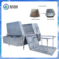 Laveuse de chariots à viande haute pression Henger 360 avec bac de 200L, machine de nettoyage et de désinfection, moteur en acier inoxydable 304 de qualité alimentaire