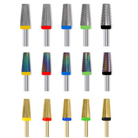 Haute Qualité Grand Baril Lisse Top Tornado 5 In1 Petit Cône 5XC Lisse Tepered Manucure Carbure Nail Drill Bit Set