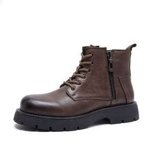 Botas de Trabajo de Cuero Genuino para Hombre, con Cierre de Cremallera, Resistentes a Impactos, Antideslizantes, Resistentes al Desgaste, para Senderismo y Trekking en Otoño e Invierno - Product Image 6