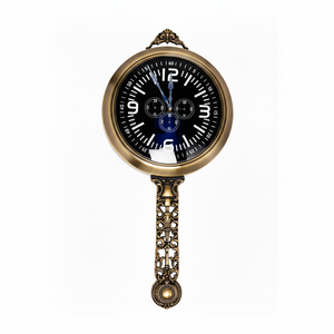 Horloge murale classique de style européen, vintage, victorienne, antique, en bronze, avec poignée ornée, pour la décoration intérieure de la maison - Product Image 1