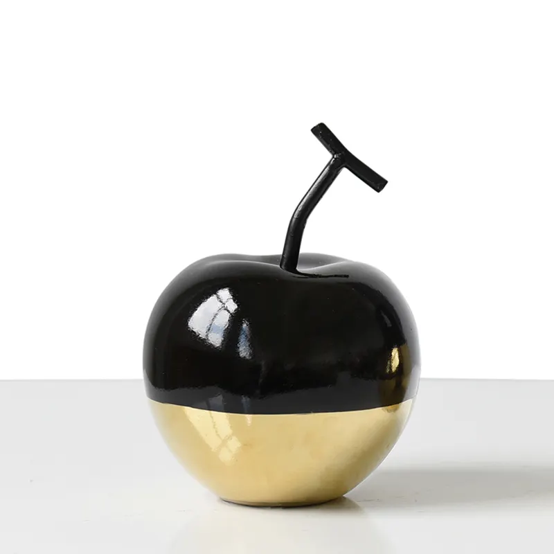 Elegance decorative Porcelain Gold Fruit Decor Table Apple Figurine for Home Office