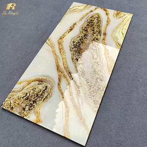 Springletile porcelaine onyx pierre pailletée <span class=keywords><strong>or</strong></span> carreaux de sol miroir mural <span class=keywords><strong>d</strong></span>écoratif brillant marbre carrelage de sol luxe pour intérieur - Product Image 2