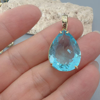 Pendentifs vintage en pierre turquoise bleue, formes multiples (goutte d'eau, ovale), breloques pierres de naissance pour la fabrication de bijoux, bracelets, colliers, vente en gros