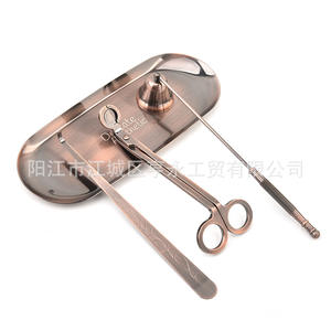 Ensemble d'outils pour bougies, coupe-mèche, crochet d'extinction, acier inoxydable brossé bronze, facile à utiliser pour l'entretien des bougies - Product Image 3