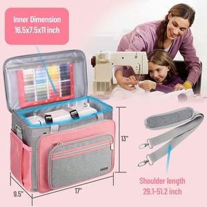 Usine BSCI, kits d'accessoires de couture de voyage, fournitures, sac fourre-tout, grande sacoche de transport imperméable pour machine à coudre - Product Image 4