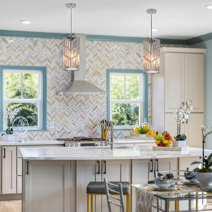 <strong>Chrome</strong> <strong>Pendant</strong> Lighting Modern <strong>Pendant</strong> <strong>Light</strong> Mini Crystal Chandeliers Adjustable <strong>Pendant</strong> <strong>Light</strong> Fixture for Kitchen Island 3 Pack - Product Image 3
