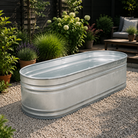 Baignoire ovale galvanisée de 6 pieds, grande cuve métallique pour bain froid, spa et utilisation en extérieur