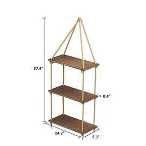 Présentoir de fleurs en métal à 5 niveaux pour décoration de la maison étagère murale flottante en bois <span class=keywords><strong>avec</strong></span> jeu de cordes - Product Image 6