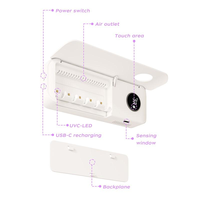 Nuevo Esterilizador UV de Pared sin Taladro para Cepillos de Dientes con Inducción Infrarroja y Tapa Abatible Automática, Caja de Secado y Desinfección