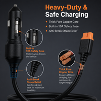 Câble de charge XT60 femelle 1,5 m 12 V pour allume-cigare de voiture, démarreur de secours, générateur solaire, camping en extérieur, alimentation RV