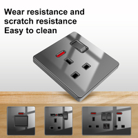 Tomas de corriente del Reino Unido, interruptor doméstico, enchufes de la UE, doble salida, Puerto USB, interruptor eléctrico, tomas de corriente, cargador, Material de vidrio eléctrico, 220V