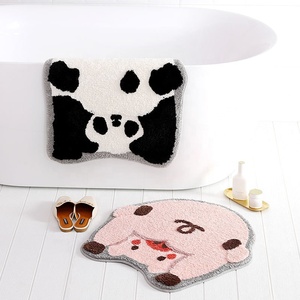Super Lovely Bathroom <strong>Rug</strong> Custom <strong>Rugs</strong> with Logo Shape <strong>Panda</strong> Logo Die Cut Carpets Handmade Custom <strong>Rugs</strong> for Home Textiles - Product Image 1