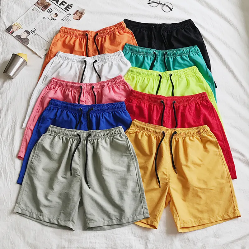 Wholesale Summer Custom Logo Print Men Summer Solid Color Beach Sportsw Short Pants Mens Swim Shorts